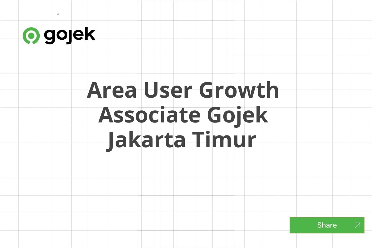 Jadilah Bagian Area User Growth Associate Gojek Jakarta Timur Tahun 2025 (Resmi)