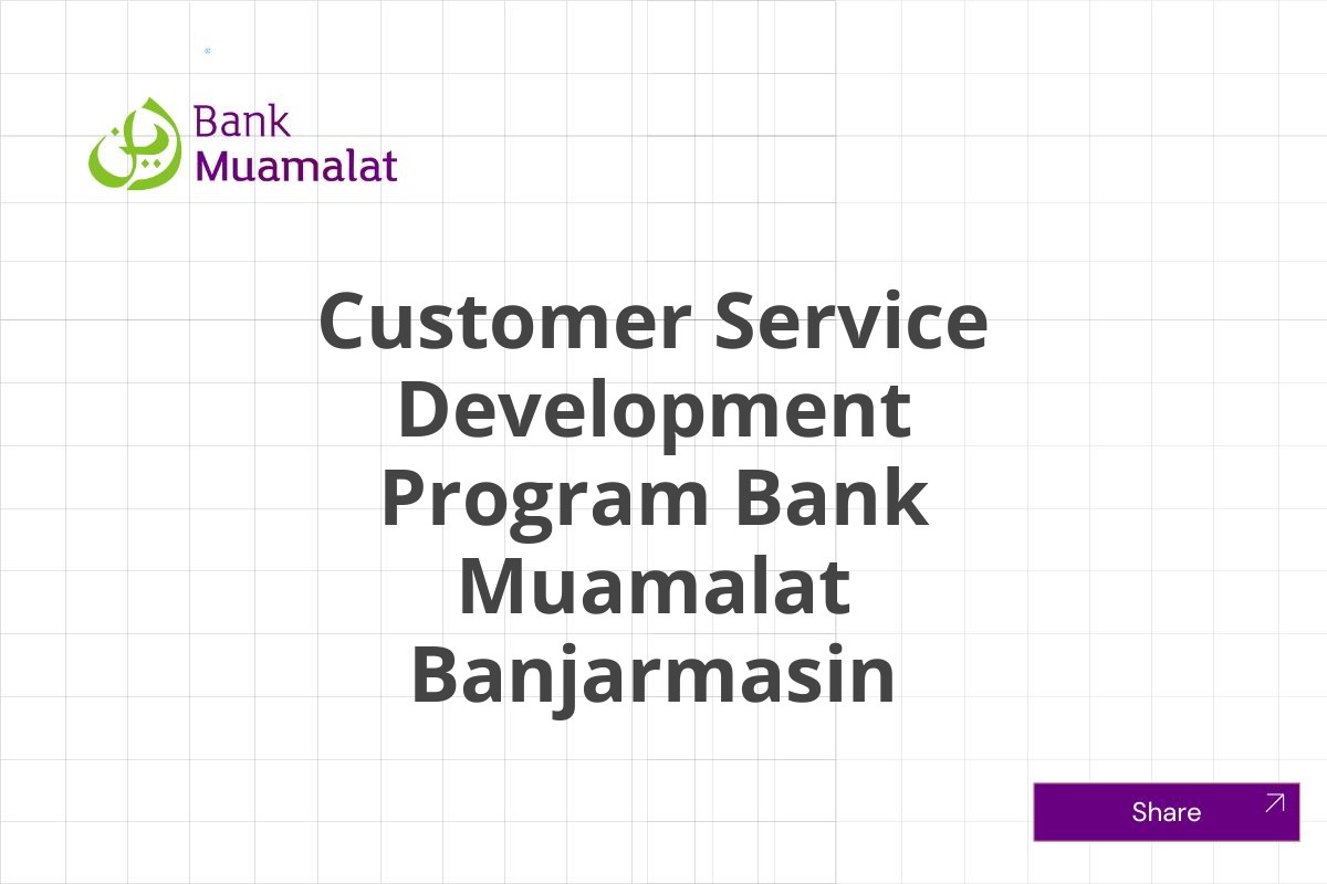 Kerja Sekarang Customer Service Development Program Bank Muamalat Banjarmasin Januari 2025 (Apply Now)
