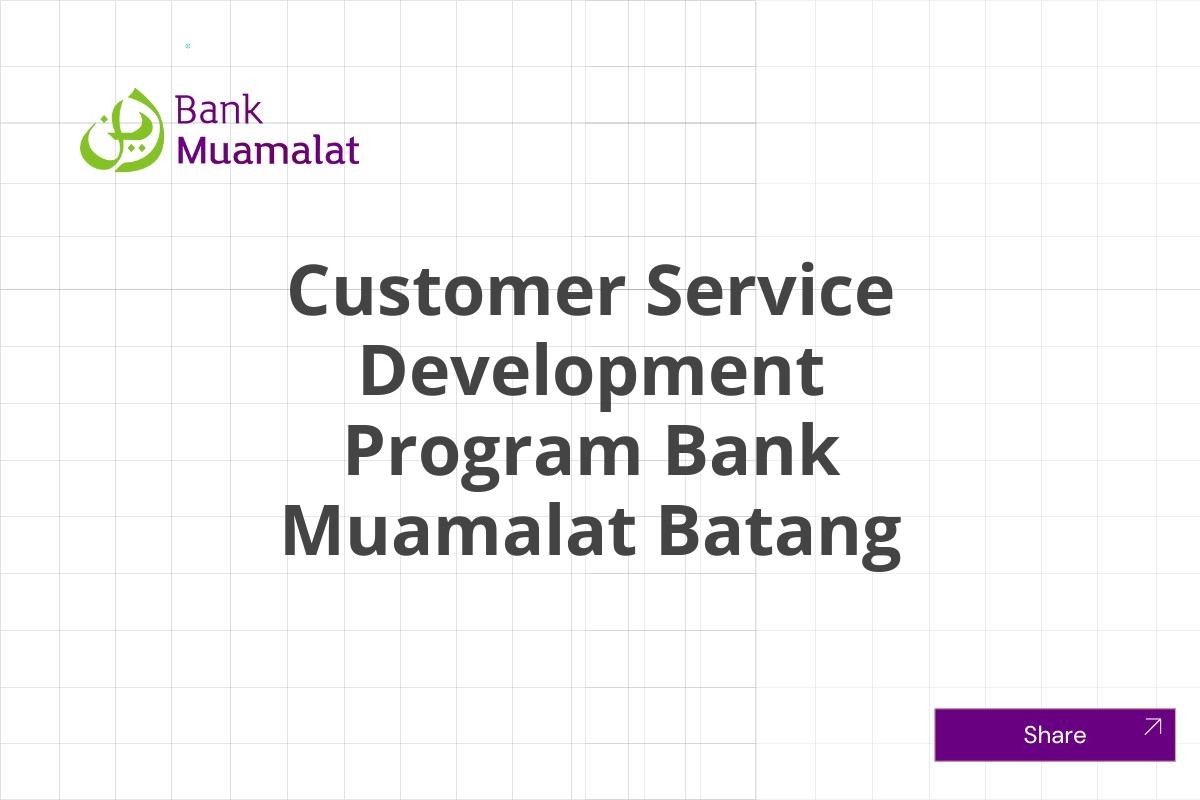 Kesempatan Kerja Customer Service Development Program Bank Muamalat Batang Januari 2025 (Resmi)