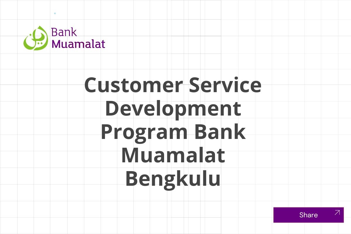 Bursa Kerja Customer Service Development Program Bank Muamalat Bengkulu Januari 2025 (Resmi)