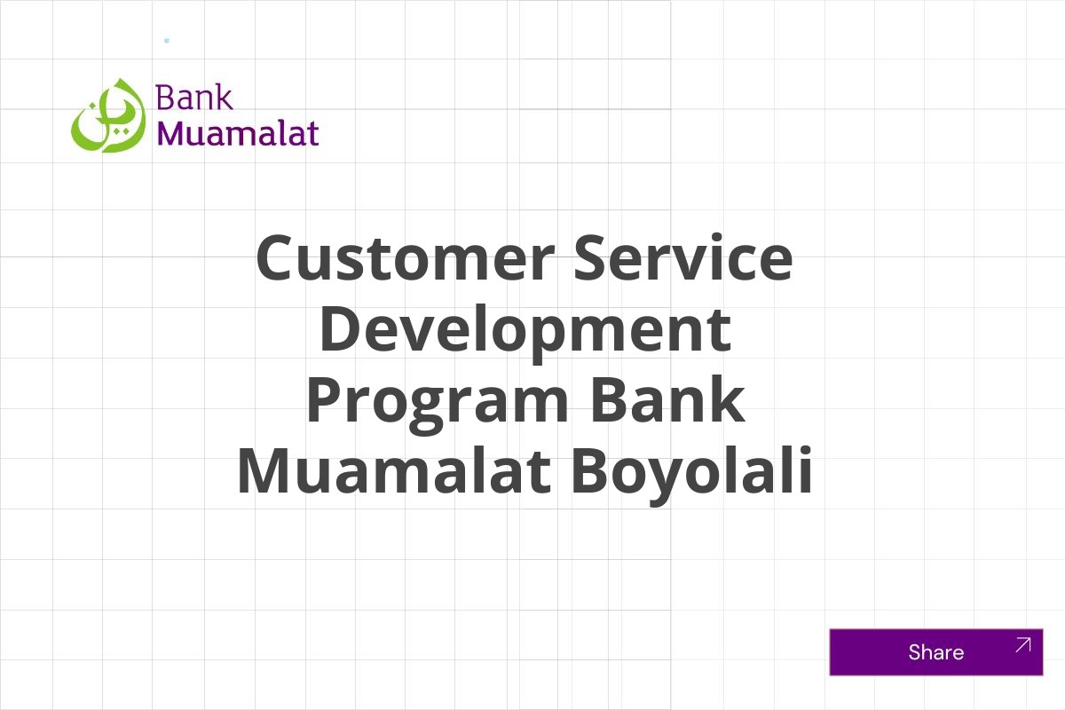 Info Kerja Customer Service Development Program Bank Muamalat Boyolali Januari 2025 (Apply Now)