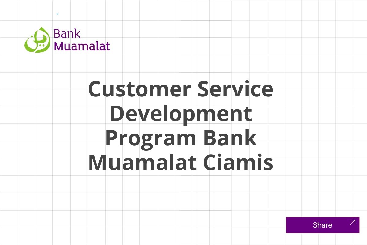 Kesempatan Kerja Customer Service Development Program Bank Muamalat Ciamis Januari 2025 (Lamar Sekarang)