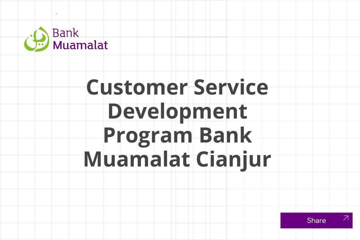 Kerja Sekarang Customer Service Development Program Bank Muamalat Cianjur Januari 2025 (Apply Now)