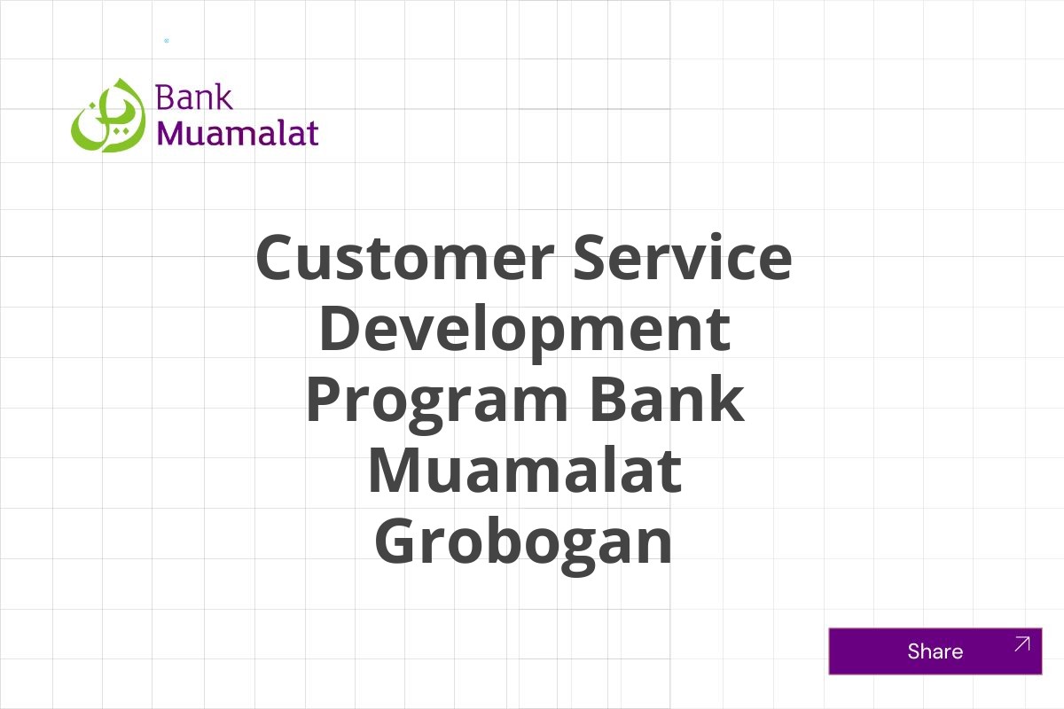 Jadilah Bagian Customer Service Development Program Bank Muamalat Grobogan Januari 2025 (Apply Now)