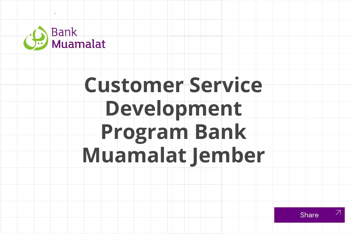 Rekrutmen Terbuka Customer Service Development Program Bank Muamalat Jember Januari 2025 (Apply Now)