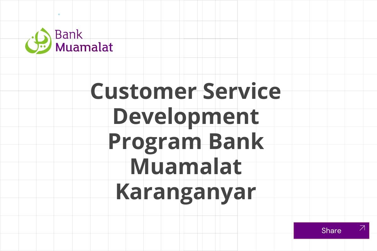 Info Kerja Customer Service Development Program Bank Muamalat Karanganyar Januari 2025 (Apply Now)