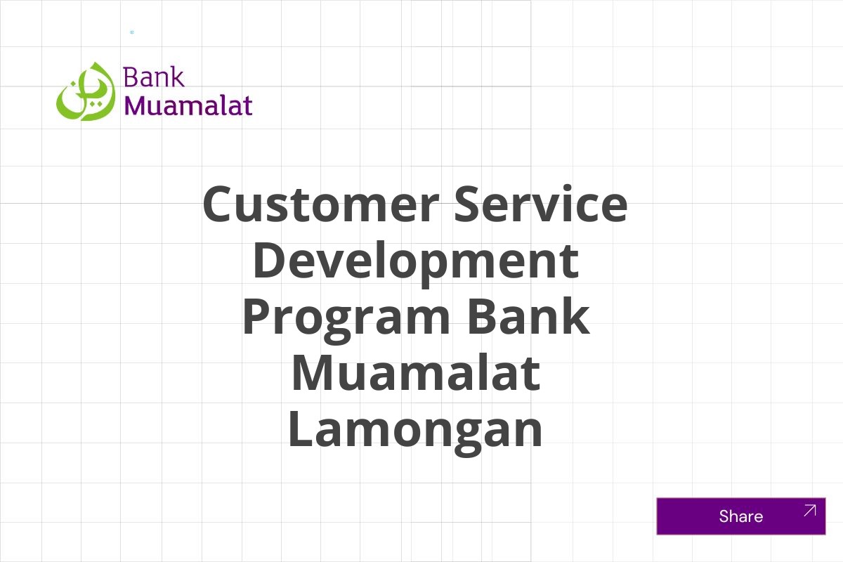Karir Jadilah Bagian Customer Service Development Program Bank Muamalat Lamongan Januari 2025