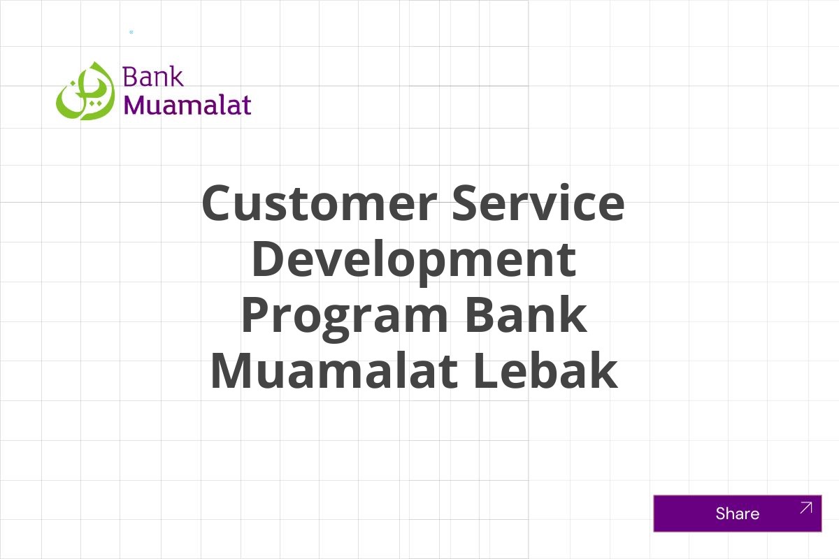 Peluang Karir Customer Service Development Program Bank Muamalat Lebak Januari 2025 (Lamar Sekarang)