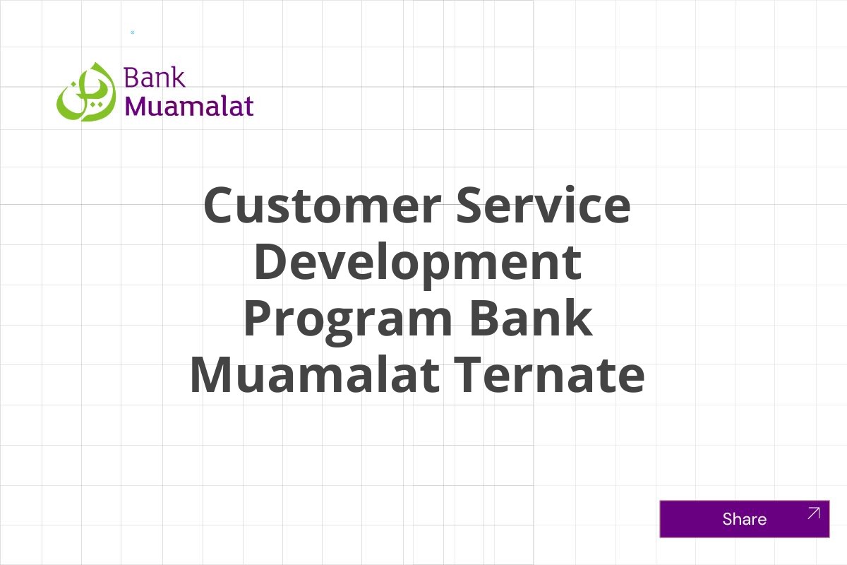 Kerja Sekarang Customer Service Development Program Bank Muamalat Ternate Januari 2025