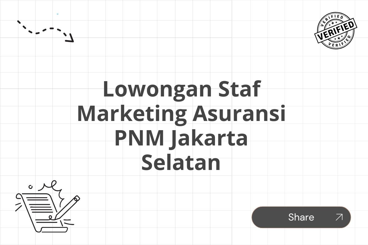 Lowongan Staf Marketing Asuransi PNM Jakarta Selatan Tahun 2025 (Resmi)